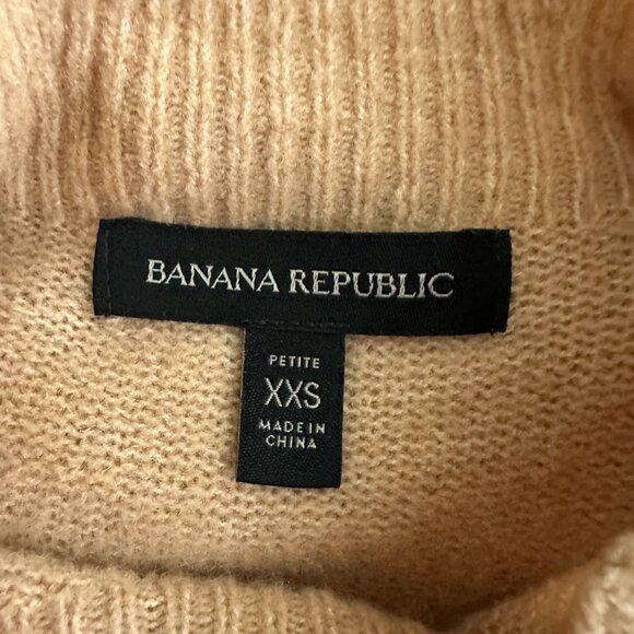 Banana Republic Long Sleeve Funnel Neck Sweater Dress Cool Beige XXSP #BAG10 - Picture 4 of 7